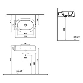 Vasque VitrA Liquid 60 cm