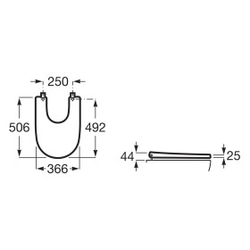 Couvercle de bidet amovible Roca Ona, avec abattant à fermeture ralentie