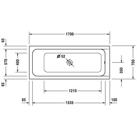 Duravit D-Code Rechteck Whirlwanne 170 x 70 cm mit Jet Project