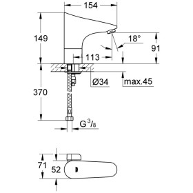 Rubinetto per lavabo GROHE Europlus E con miscelatore e alimentazione a batteria
