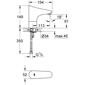 Miscelatore per lavabo GROHE Europlus E senza miscelatore con alimentazione a batteria