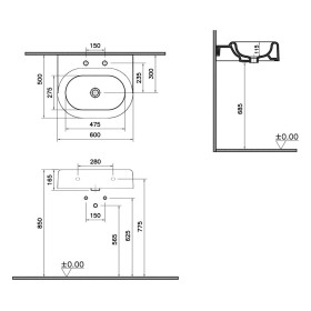 Vasque VitrA Liquid 60 cm