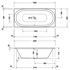 Duravit Soleil by Starck Whirlwanne 180 x 80 cm