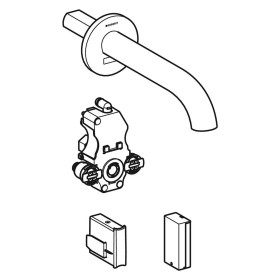 Geberit Piave Waschtischarmatur Wandmontage, Batteriebetrieb, für UP-Funktionsbox