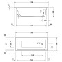 Duravit D-Code Rechteck Whirlwanne 170 x 70 cm mit Jet Project