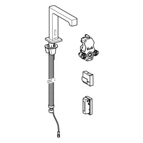 Robinet de lavabo Geberit Brenta montage sur pied, fonctionnement par générateur, pour boîte de fonction UP