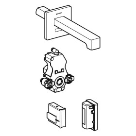 Geberit Brenta Waschtischarmatur Wandmontage, Generatorbetrieb, für UP-Funktionsbox