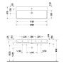 Duravit Qatego Waschtisch 120 x 47 cm, 2x 1 Hahnloch