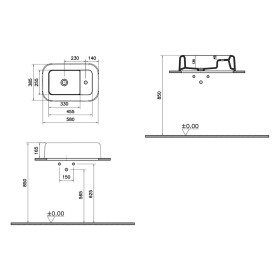Vasque surélevée VitrA Liquid 58 cm