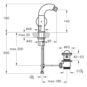 VitrA Liquid Einhebel-Bidetmischer mit Ablaufgarnitur