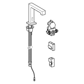 Robinet de lavabo Geberit Brenta à montage sur pied, alimentation secteur, pour boîtier de fonction UP