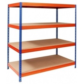 WEITSPANNREGAL 2000kg - 176cm hoch - 160cm breit - 60cm tief - 4 Ebene - Blau