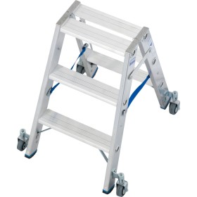 Stabilo Stufen-Doppelleiter, fahrbar 2x3 Stufen