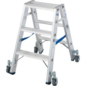 Stabilo Stufen-Doppelleiter, fahrbar 2x3 Stufen