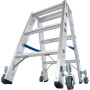 Stabilo Stufen-Doppelleiter, fahrbar 2x3 Stufen