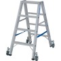 Stabilo Stufen-Doppelleiter, fahrbar 2x4 Stufen
