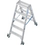 Stabilo Stufen-Doppelleiter, fahrbar 2x5 SStufen