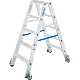 Stabilo Stufen-Doppelleiter, fahrbar 2x5 SStufen