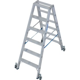 Stabilo Stufen-Doppelleiter, fahrbar 2x6 Stufen