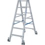 Stabilo Stufen-Doppelleiter, fahrbar 2x6 Stufen