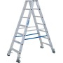 Stabilo Stufen-Doppelleiter, fahrbar 2x7 Stufen