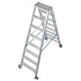 Stabilo Stufen-Doppelleiter, fahrbar 2x8 Stufen