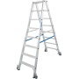 Stabilo Stufen-Doppelleiter, fahrbar 2x8 Stufen