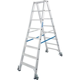 Stabilo Stufen-Doppelleiter, fahrbar 2x8 Stufen