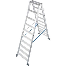 Stabilo Stufen-Doppelleiter, fahrbar 2x10 Stufen