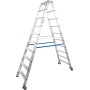 Stabilo Stufen-Doppelleiter, fahrbar 2x10 Stufen