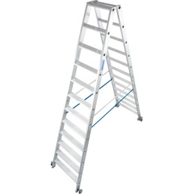Stabilo Stufen-Doppelleiter, fahrbar 2x12 Stufen