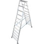 Stabilo Stufen-Doppelleiter, fahrbar 2x12 Stufen