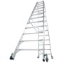 Stabilo Stufen-Doppelleiter, fahrbar 2x12 Stufen