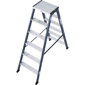 Monto Stufen-Doppelleiter SePro D eloxiert 2x6 Stufen