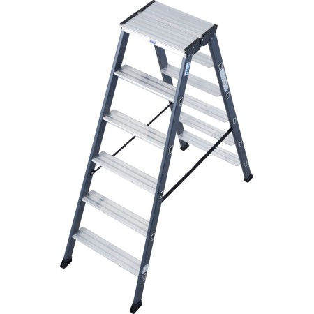 Monto Stufen-Doppelleiter SePro D eloxiert 2x6 Stufen