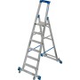 Stabilo Stufen-Stehleiter, fahrbar mit Traverse 6 Stufen