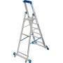 Stabilo Stufen-Stehleiter, fahrbar mit Traverse 6 Stufen
