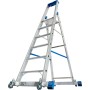Stabilo Stufen-Stehleiter, fahrbar mit Traverse 6 Stufen