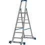 Stabilo Stufen-Stehleiter, fahrbar mit Traverse 6 Stufen
