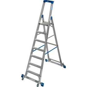Stabilo Stufen-Stehleiter, fahrbar mit Traverse 7 Stufen