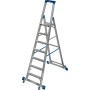 Stabilo Stufen-Stehleiter, fahrbar mit Traverse 7 Stufen
