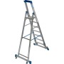Stabilo Stufen-Stehleiter, fahrbar mit Traverse 7 Stufen