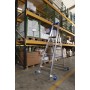 Stabilo Stufen-Stehleiter, fahrbar mit Traverse 7 Stufen