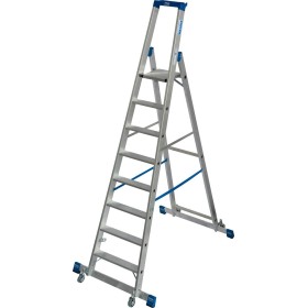 Stabilo Stufen-Stehleiter, fahrbar mit Traverse 8 Stufen