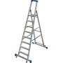 Stabilo Stufen-Stehleiter, fahrbar mit Traverse 8 Stufen