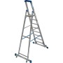 Stabilo Stufen-Stehleiter, fahrbar mit Traverse 8 Stufen