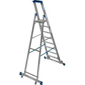 Stabilo Stufen-Stehleiter, fahrbar mit Traverse 8 Stufen