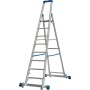 Stabilo Stufen-Stehleiter, fahrbar mit Traverse 8 Stufen