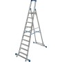 Stabilo Stufen-Stehleiter, fahrbar mit Traverse 10 Stufen