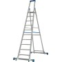 Stabilo Stufen-Stehleiter, fahrbar mit Traverse 10 Stufen